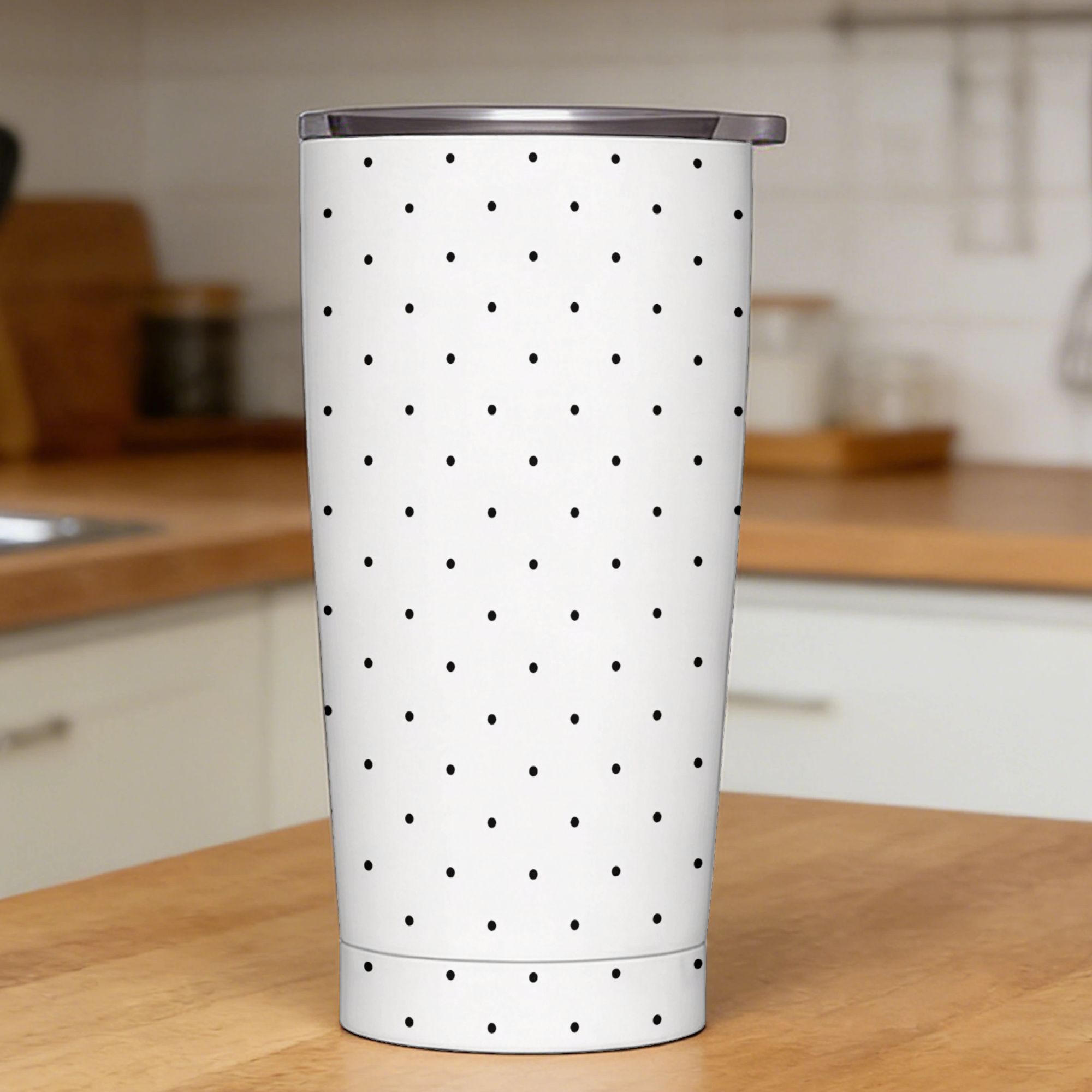 Black & White Polka Dot Patter - Tumbler 20Oz White avaliação e preço