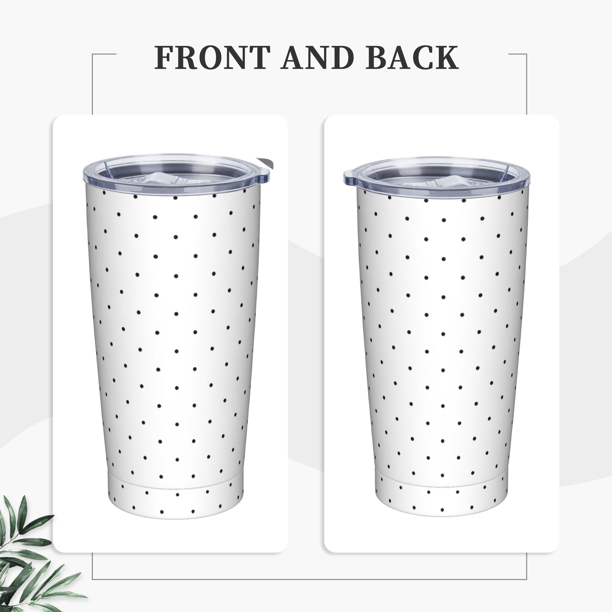 Black & White Polka Dot Patter - Tumbler 20Oz White avaliação e preço