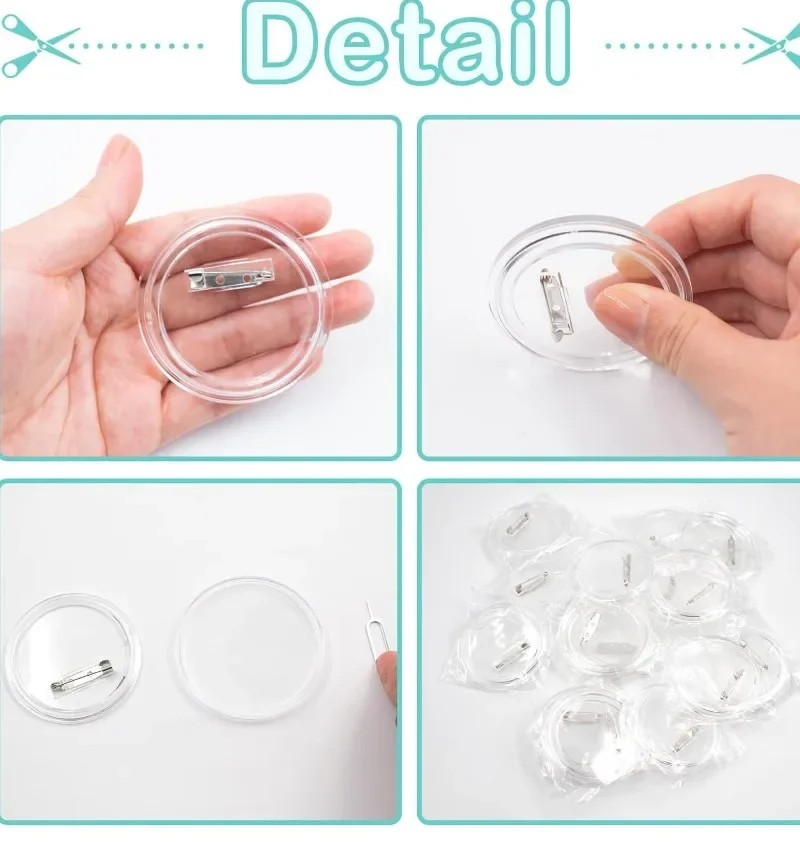 30pcs acrylic blank badge pin  - Button Badge Blank avaliação e preço