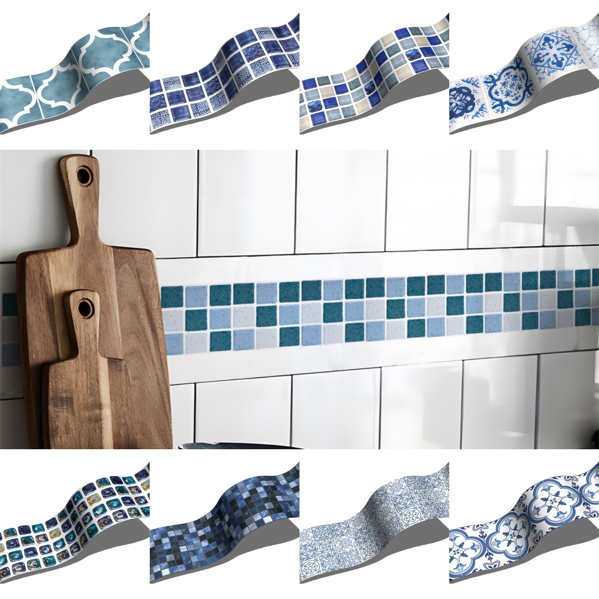 Blue Mosaic Self-Adhesive Base - Ceramic Tile Blank avaliação e preço