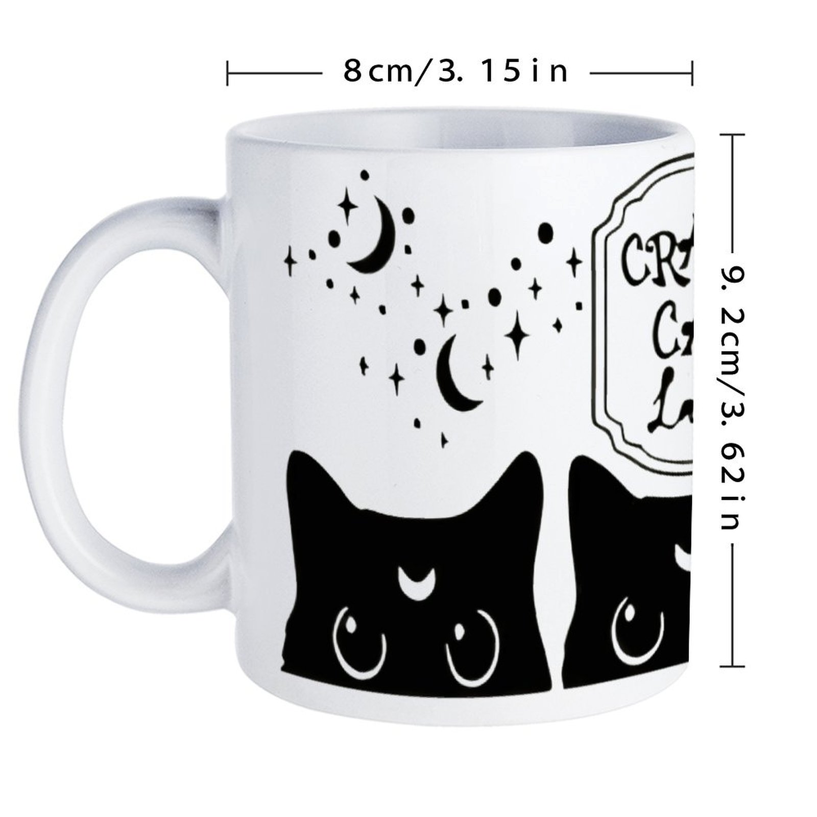 Three Black Cats With Crescent - Sublimation Mug White avaliação e preço