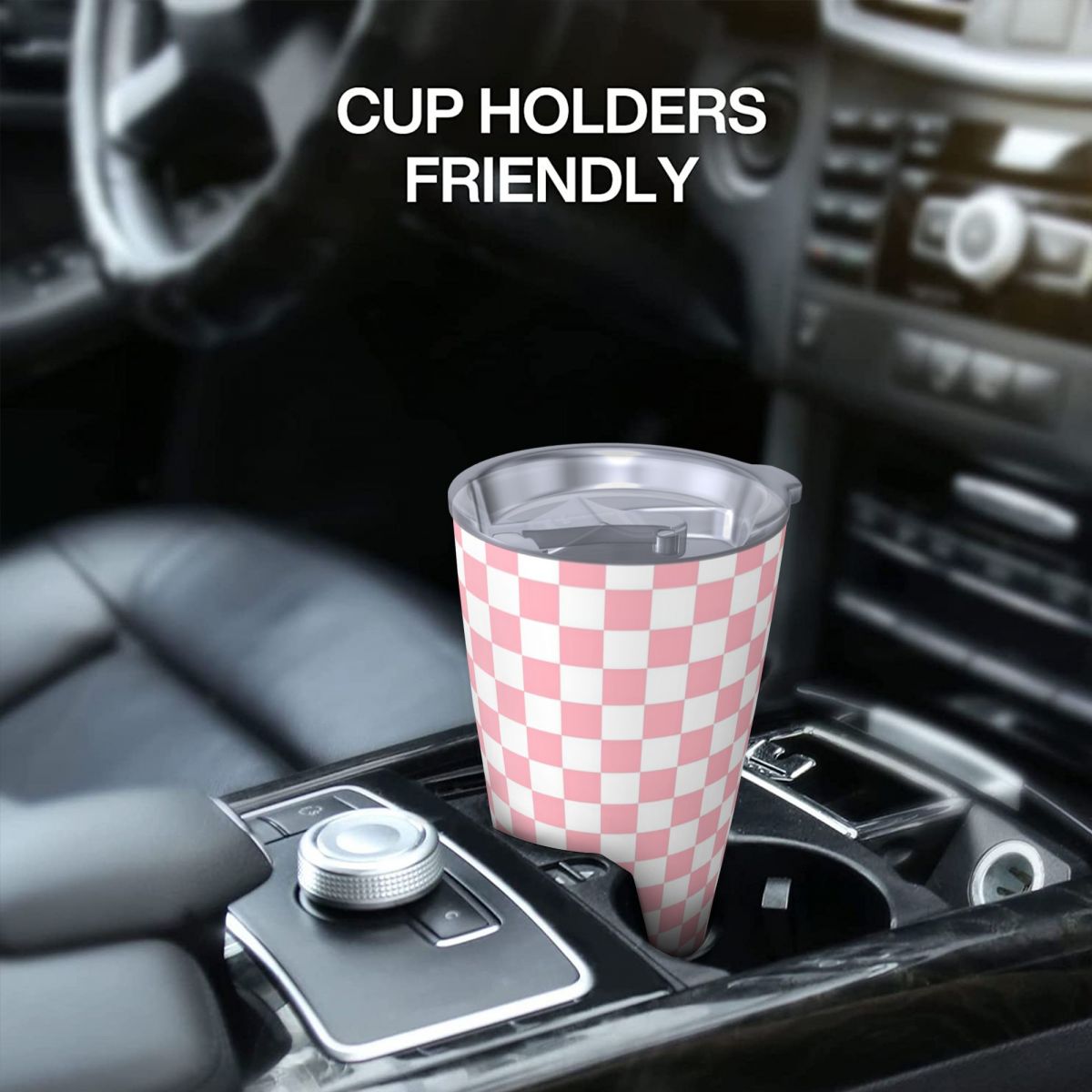Pink White Checkerboard Patter - Tumbler 20Oz White avaliação e preço