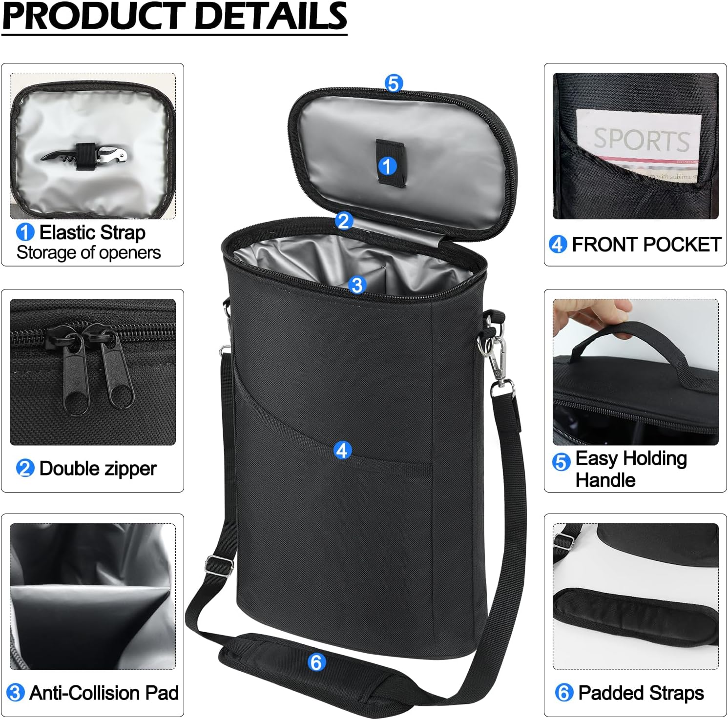 2 Bottle Wine Cooler Bag, Leak - Tote Bag Sublimation avaliação e preço
