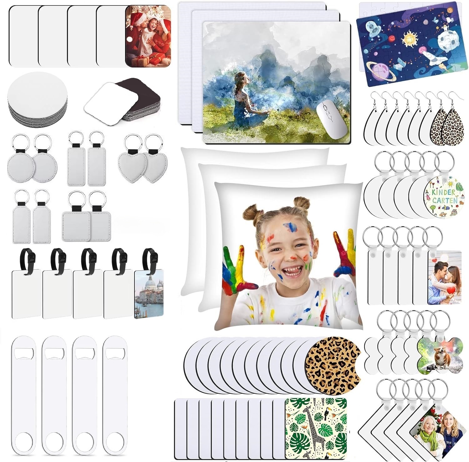 90pcs  Sublimation Blank Start - Coaster Sublimation Blank avaliação e preço