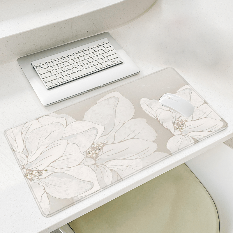 Elegant White Lily Mouse Pad,  - Mouse Pad Blank Sublimation avaliação e preço