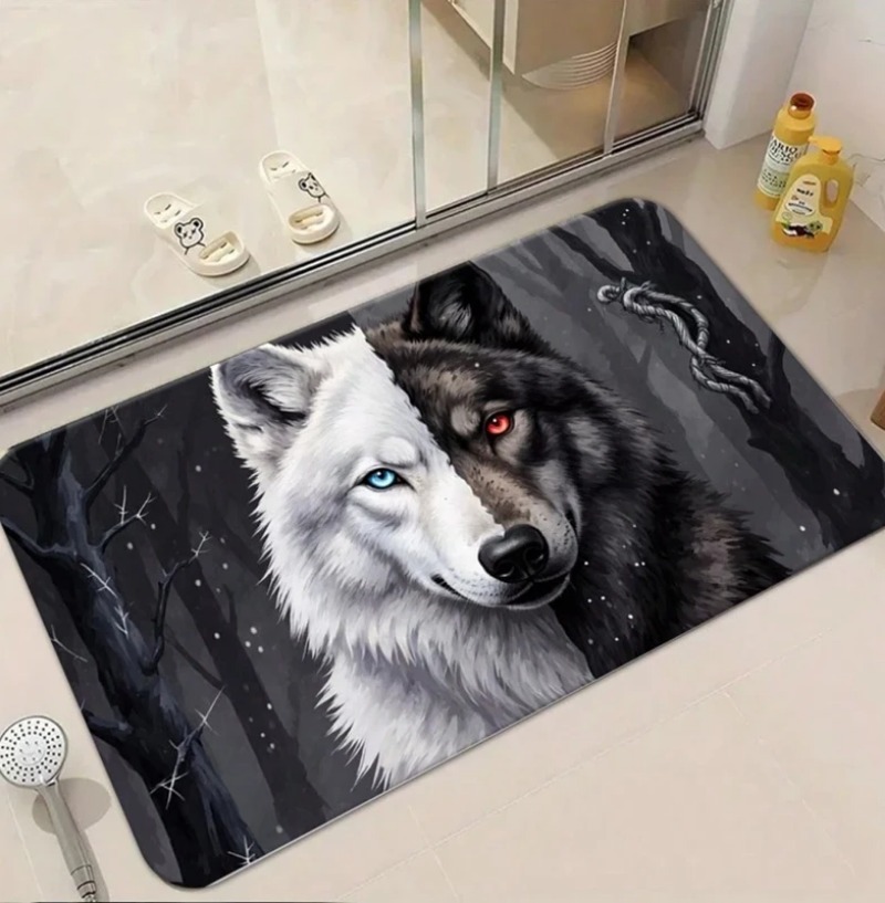 Cool White Wolf Doormat Wildli - Puzzle Blank White avaliação e preço