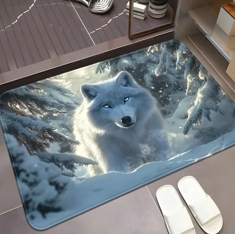 Cool White Wolf Doormat Wildli - Puzzle Blank White avaliação e preço