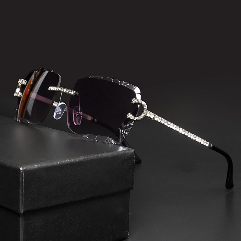 Fashion Rimless Square Sunglas - Metal Photo Panel avaliação e preço
