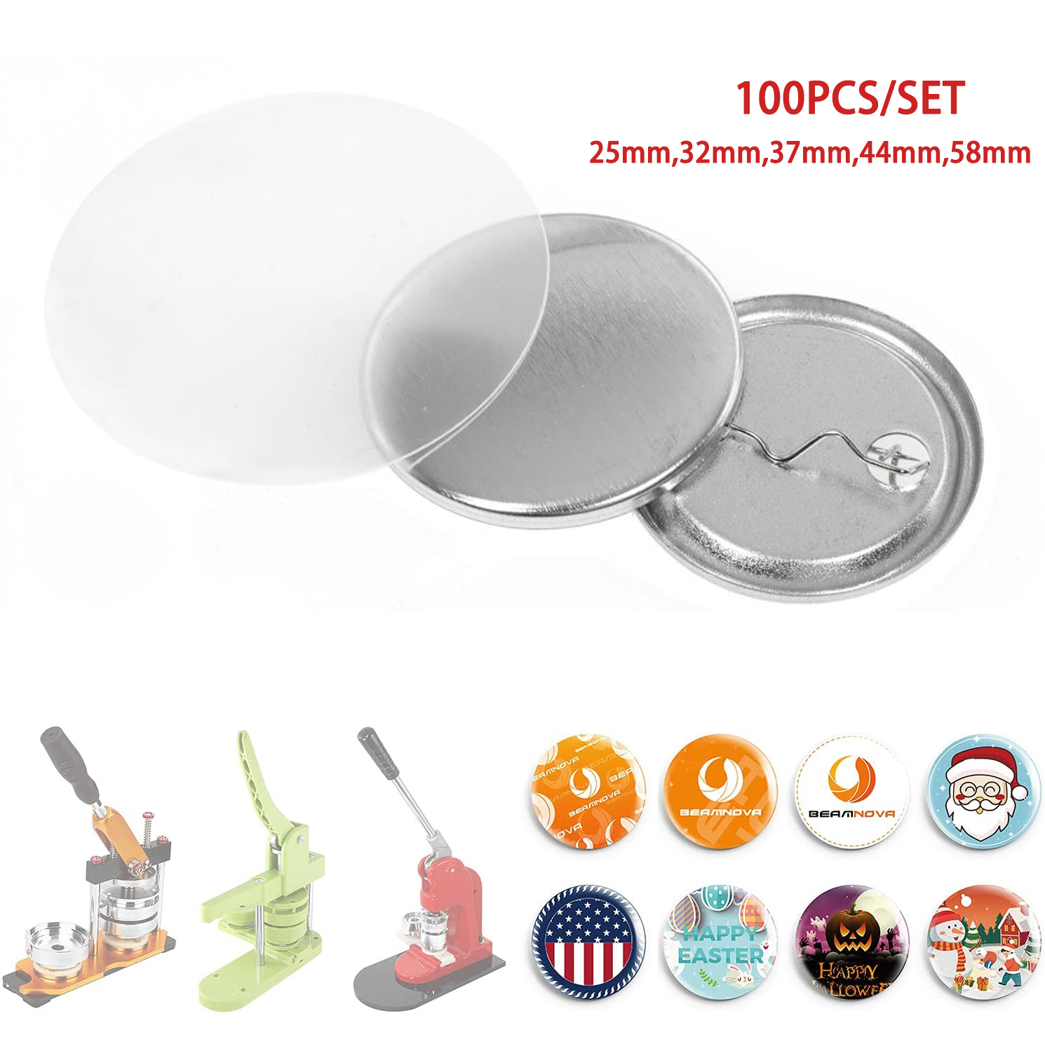 100PCS Metal Back Badge Button - Button Badge Blank avaliação e preço