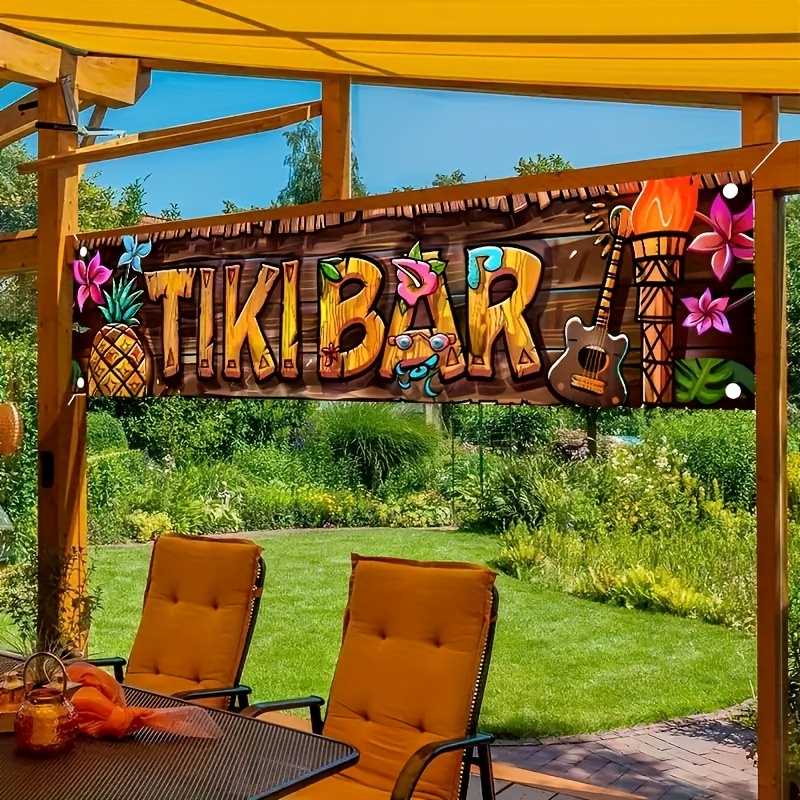 Tiki Bar Banner Tropical Hawai - Yard Sign Blank avaliação e preço