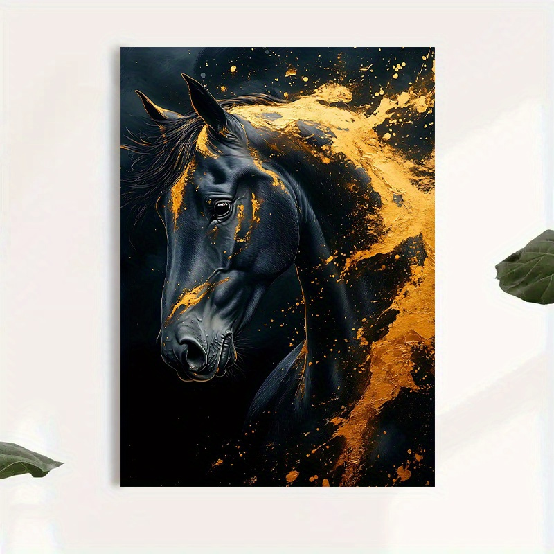 1pc Elegant Black Horse Canvas - Canvas Wrap Ready avaliação e preço