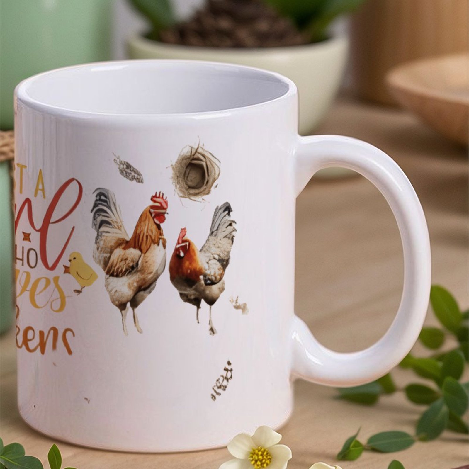 Just A Girl Who Loves Chickens - Sublimation Mug White avaliação e preço