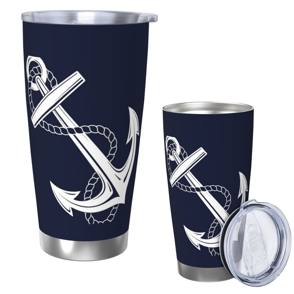 Anchor Nautical White & Navy S - Tumbler 20Oz White avaliação e preço