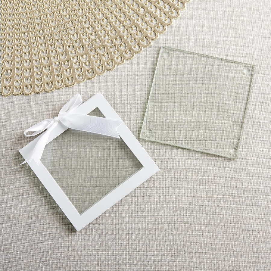 Clear Glass Drink Coasters Set - Coaster Sublimation Blank avaliação e preço